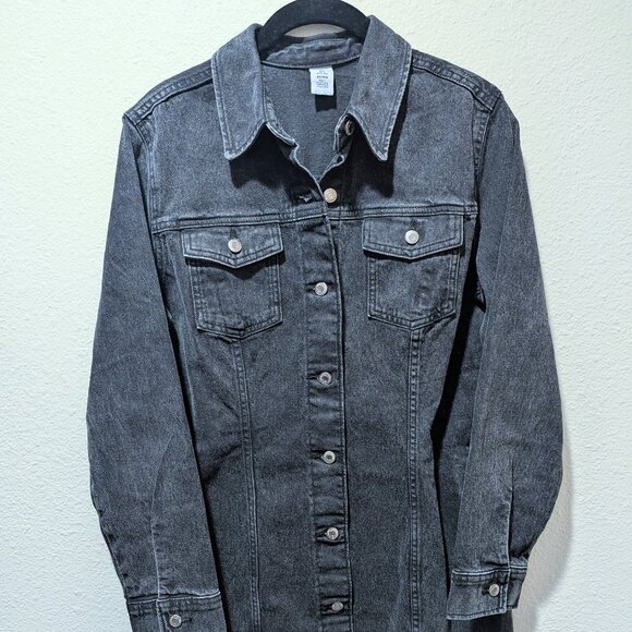 H&M Fitted Denim Dress in Black - Picture 2 of 7